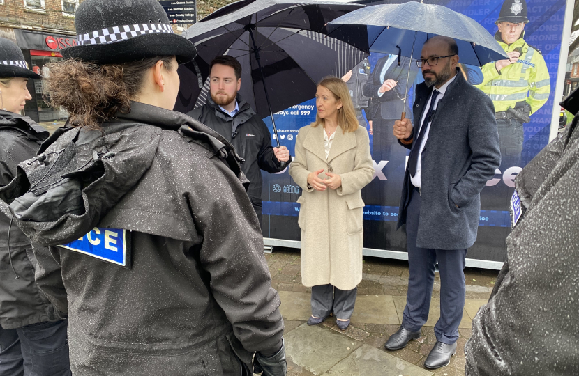 Zack Ali with Sussex PCC Katy Bourne in Crawley