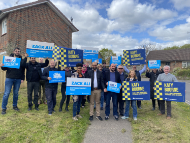 Conservative Party Chairman campaigns in Crawley