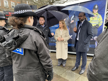 Zack Ali with Sussex PCC Katy Bourne in Crawley